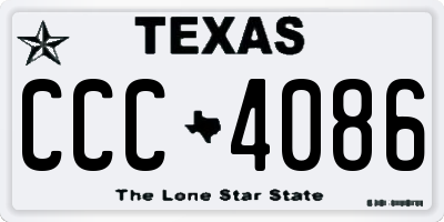 TX license plate CCC4086