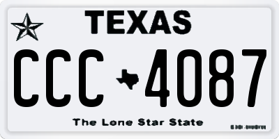 TX license plate CCC4087