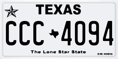 TX license plate CCC4094
