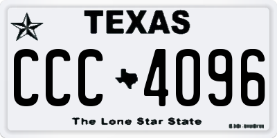 TX license plate CCC4096
