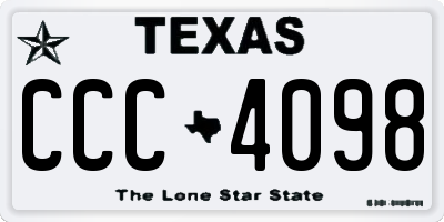 TX license plate CCC4098