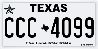 TX license plate CCC4099