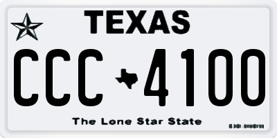 TX license plate CCC4100