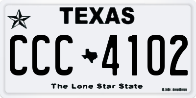 TX license plate CCC4102