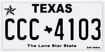 TX license plate CCC4103