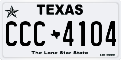 TX license plate CCC4104