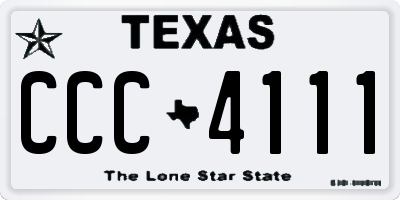 TX license plate CCC4111