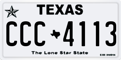 TX license plate CCC4113