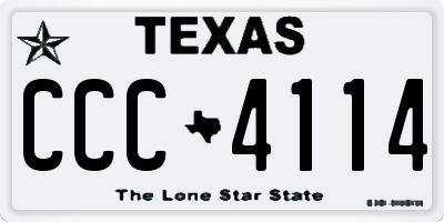 TX license plate CCC4114