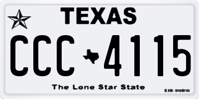 TX license plate CCC4115