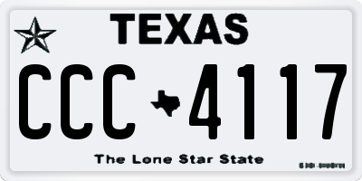 TX license plate CCC4117