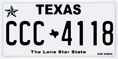 TX license plate CCC4118
