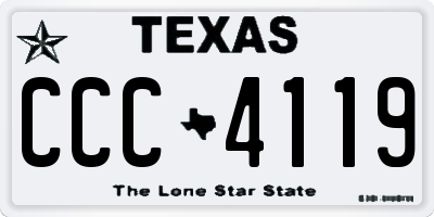 TX license plate CCC4119