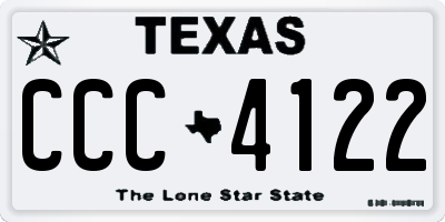 TX license plate CCC4122