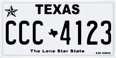 TX license plate CCC4123