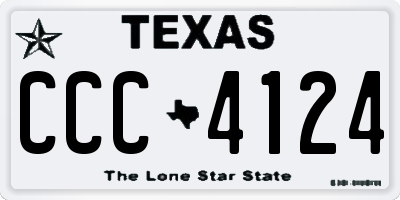TX license plate CCC4124