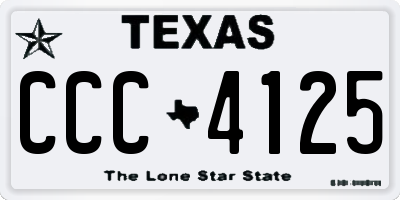 TX license plate CCC4125