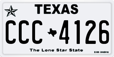 TX license plate CCC4126