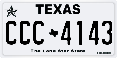 TX license plate CCC4143