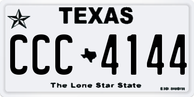 TX license plate CCC4144