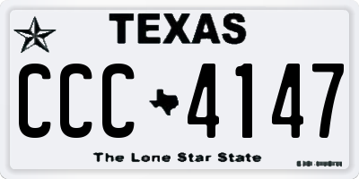 TX license plate CCC4147