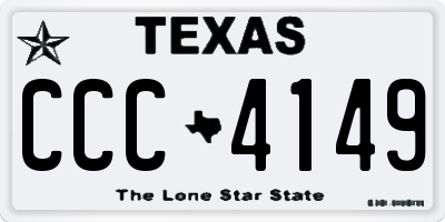 TX license plate CCC4149