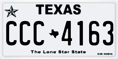 TX license plate CCC4163