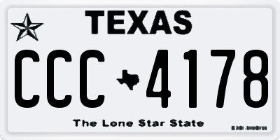 TX license plate CCC4178