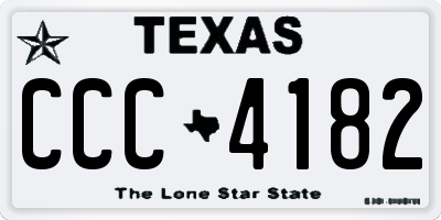 TX license plate CCC4182