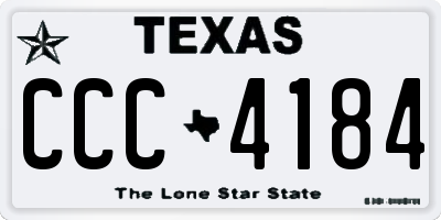 TX license plate CCC4184