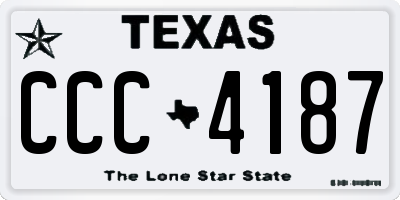 TX license plate CCC4187