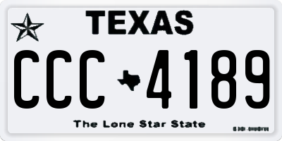 TX license plate CCC4189
