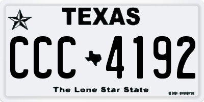 TX license plate CCC4192