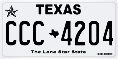 TX license plate CCC4204