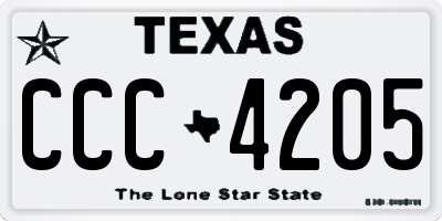 TX license plate CCC4205