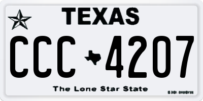 TX license plate CCC4207