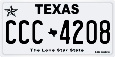 TX license plate CCC4208