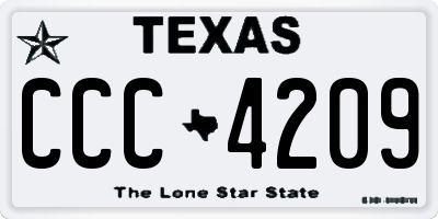 TX license plate CCC4209
