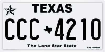 TX license plate CCC4210