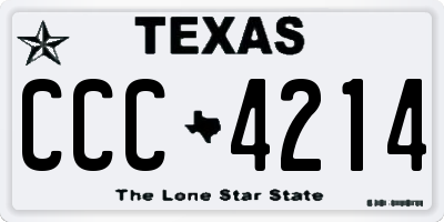 TX license plate CCC4214