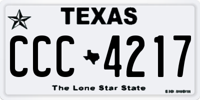 TX license plate CCC4217