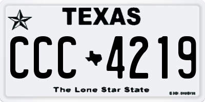 TX license plate CCC4219