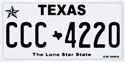 TX license plate CCC4220