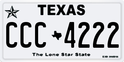 TX license plate CCC4222