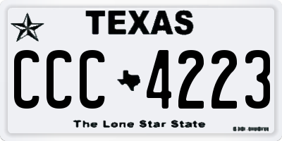 TX license plate CCC4223