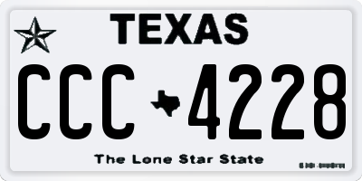 TX license plate CCC4228