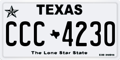 TX license plate CCC4230