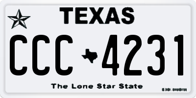 TX license plate CCC4231