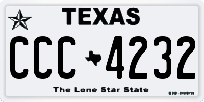 TX license plate CCC4232