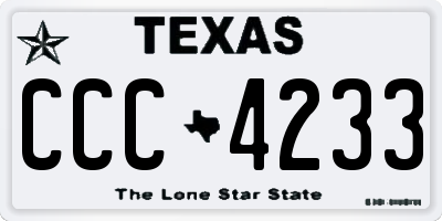 TX license plate CCC4233